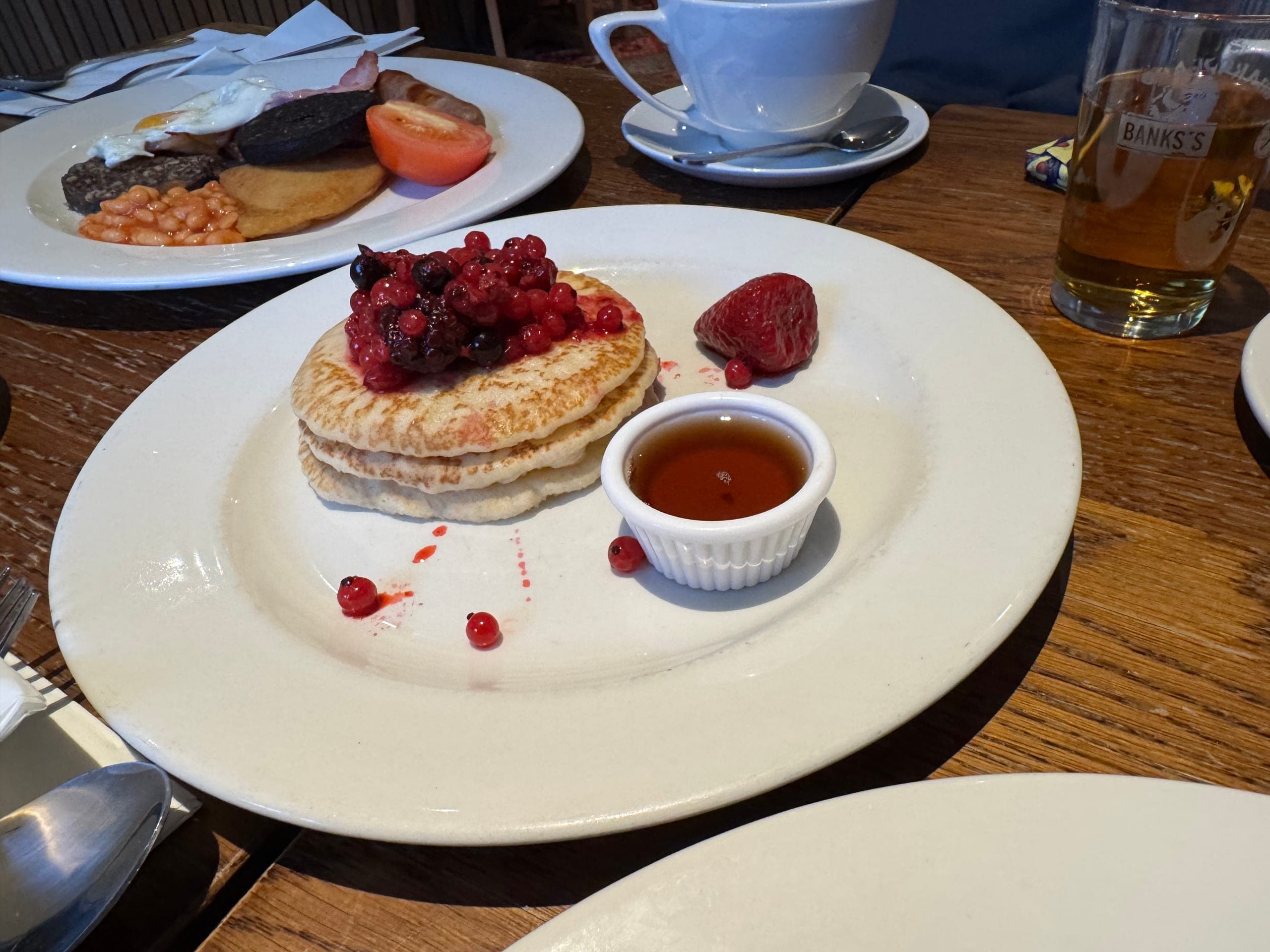Tasty strawberry pancake